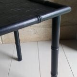Table d'appoint bois et bambou noire