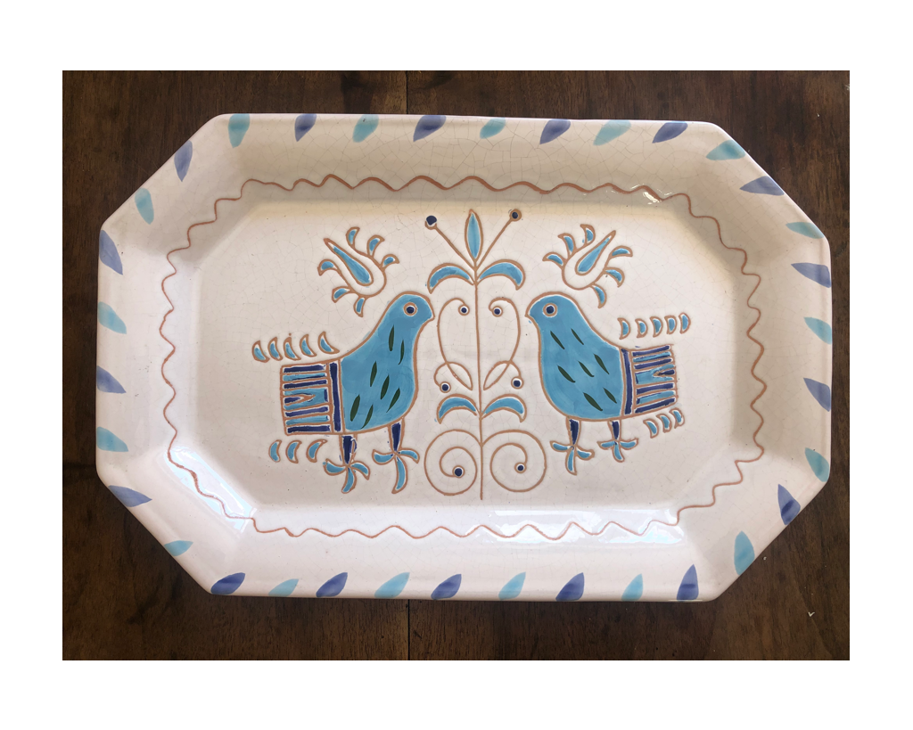 Ceramic dish birds 1970