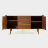 Vintage mid century sideboard in walnut with three drawers, 1960s