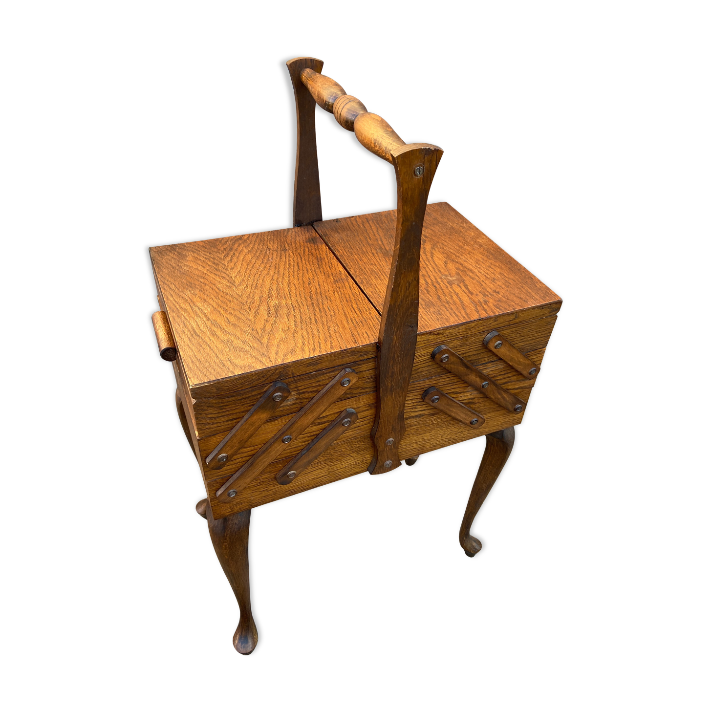 Polished art vintage scandinavian deco sewing box