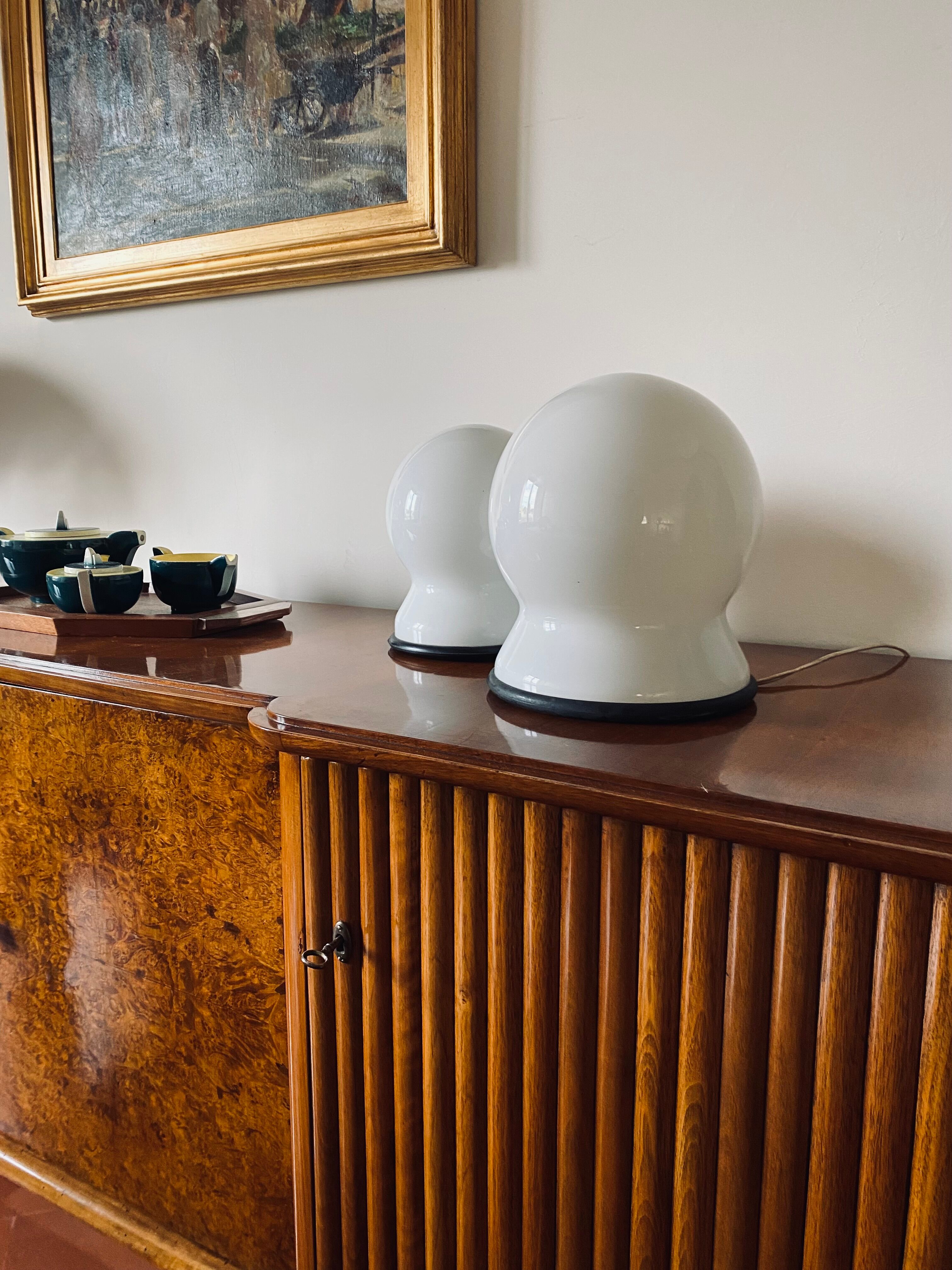 Sergio Asti, Set of 2 "Scafandro" Table Lamps, Candle, Italy 1970s