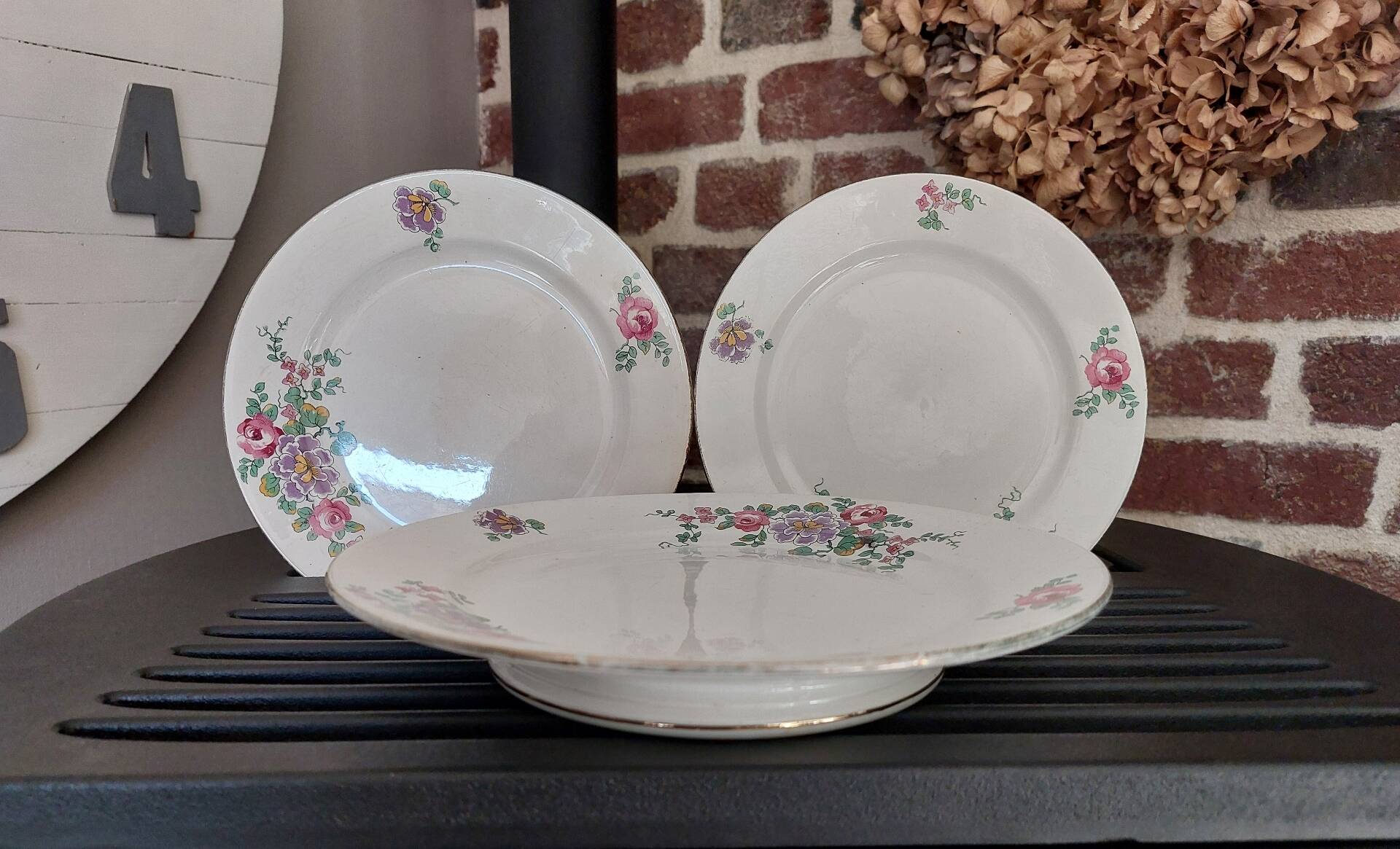 Assiettes faïence Sarreguemines