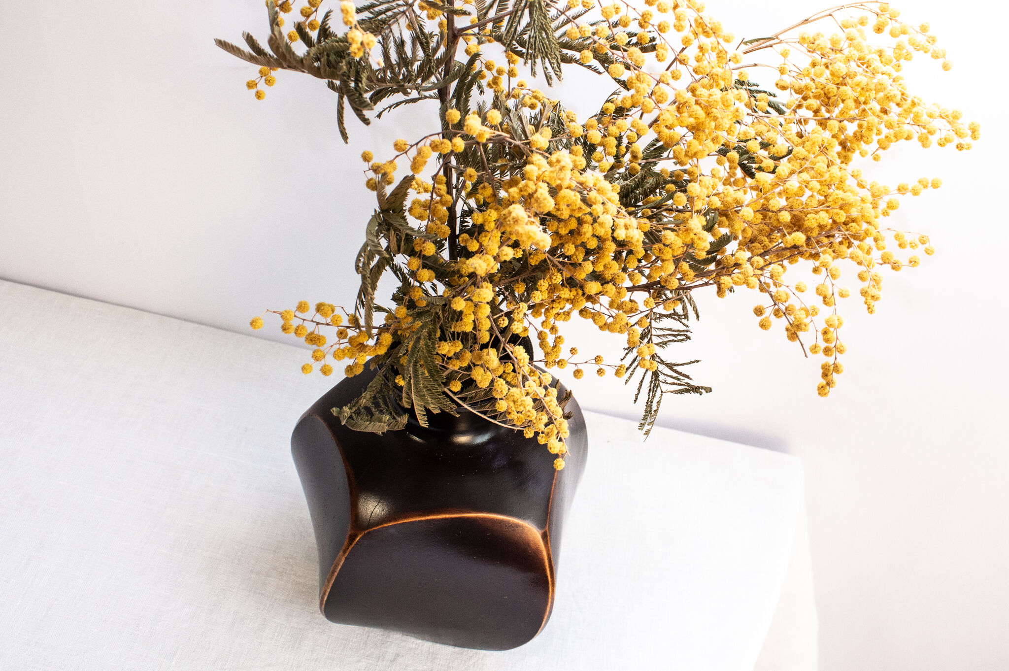 Midcentury teak vase