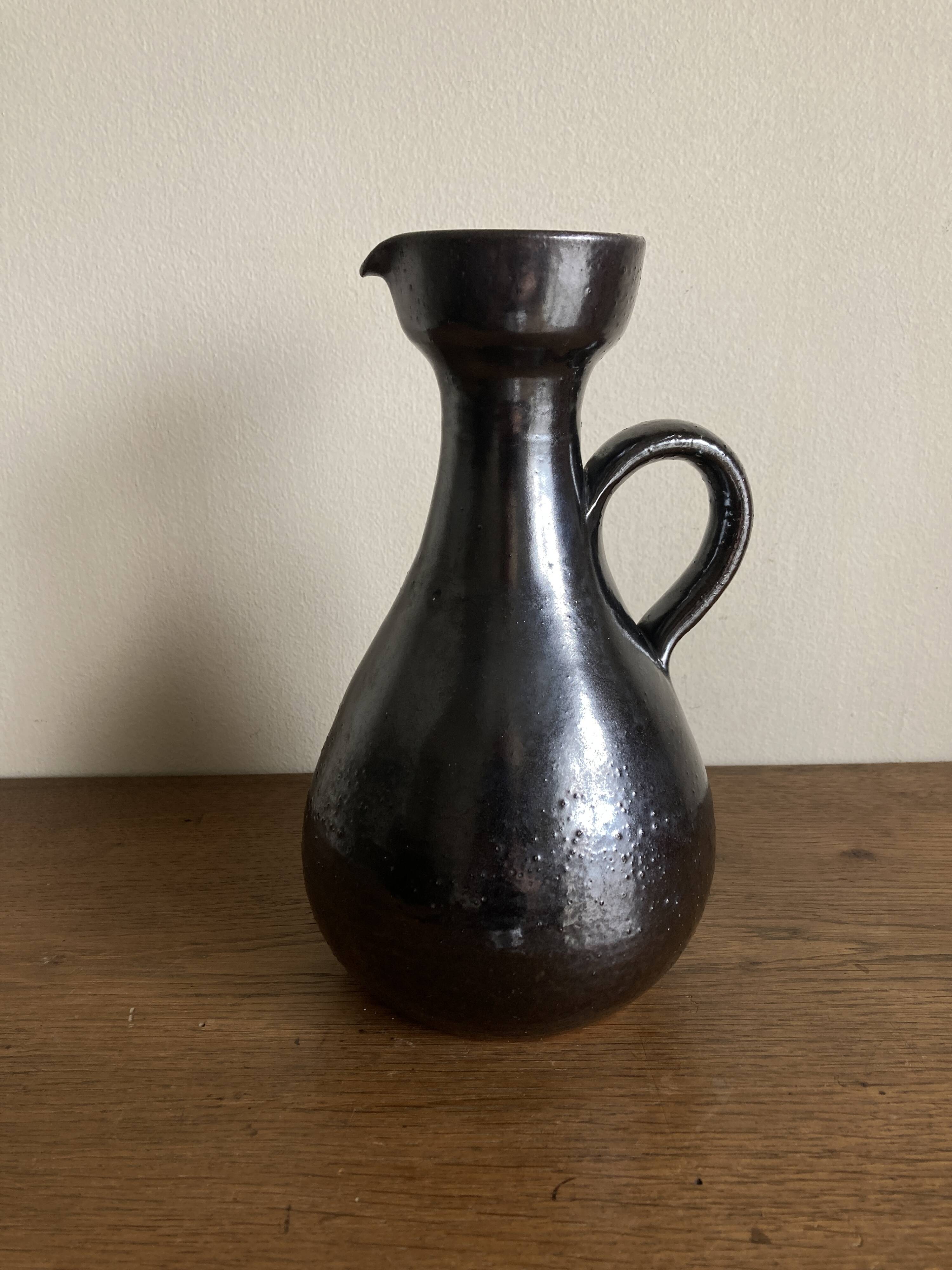 Robert Picault ceramics, black glazed earthenware, 1960