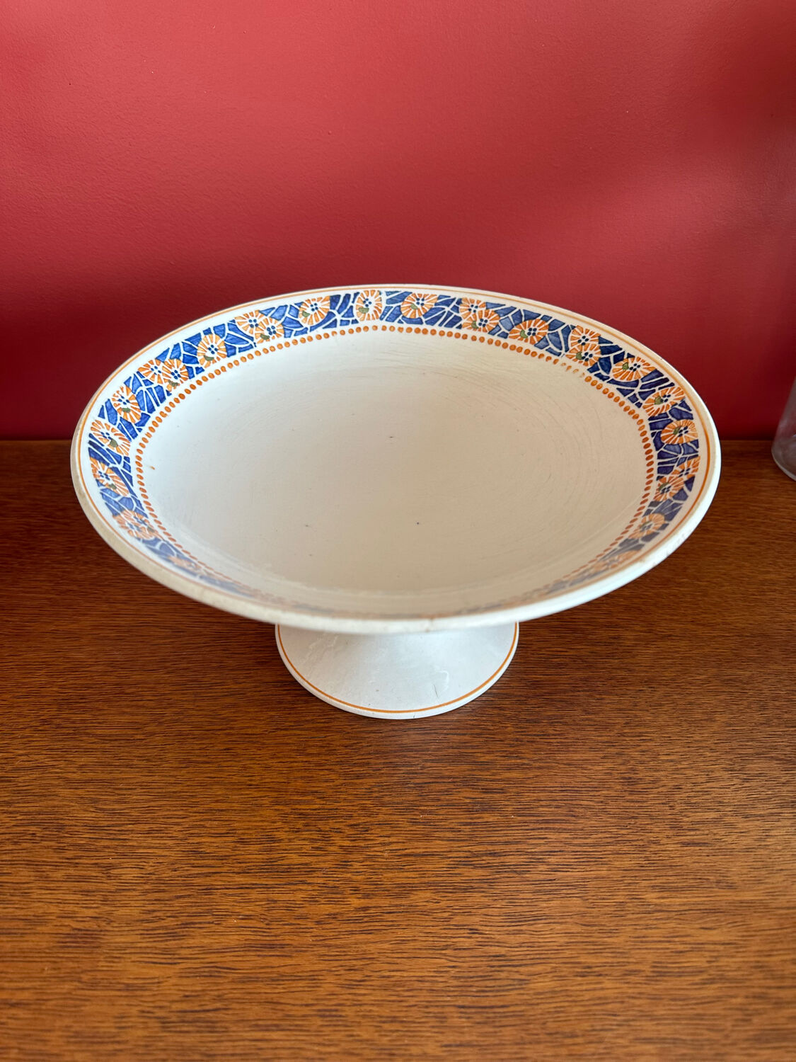Antique Longwy compote dish