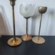 Vintage brass candlestick trio