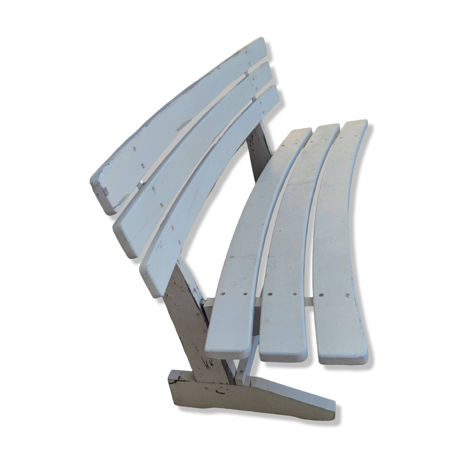 Painted wooden garden bench, circa 1950