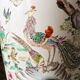 Chinese porcelain vase, peacocks, birds, trees, peonies