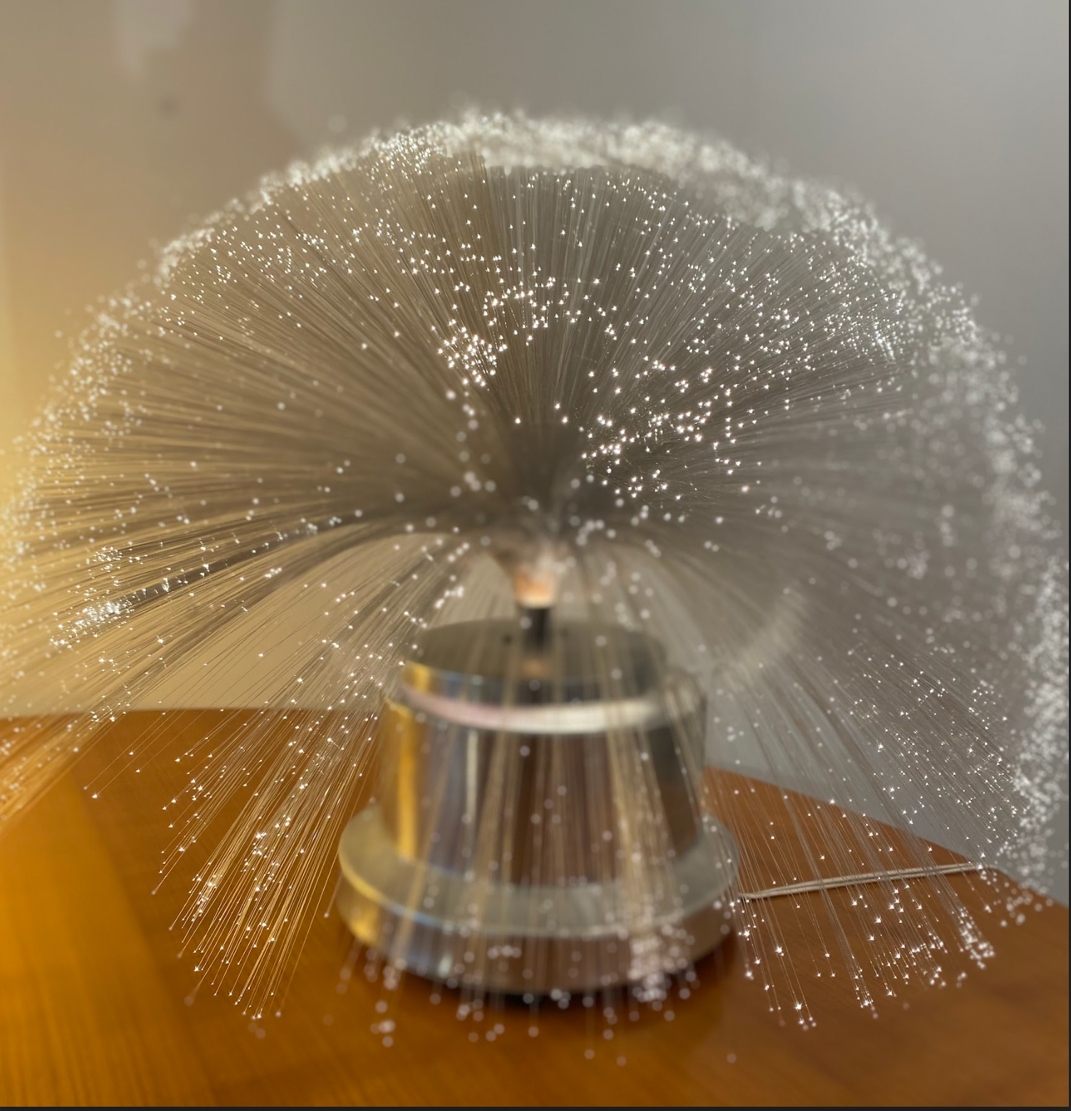 Optical fiberglass lamp called Yenni, 70s