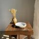 Large white and earthenware ceramic dish