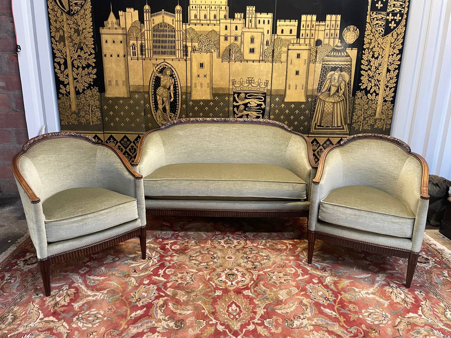 Salon époque Art Déco Canapé et Paire de fauteuils