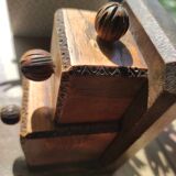 Set of 2 vintage wooden cube and olive bookends