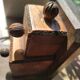 Set of 2 vintage wooden cube and olive bookends