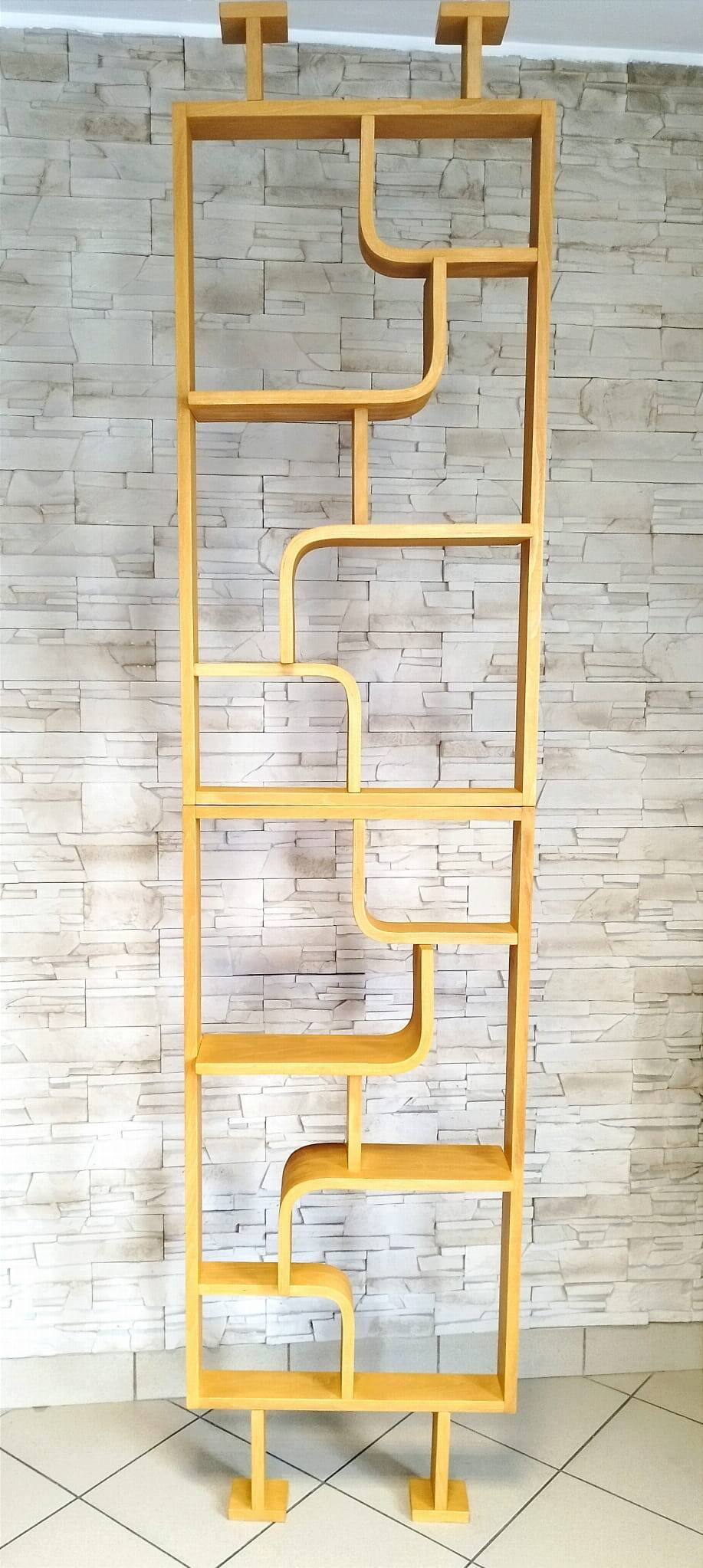 Bent plywood wall, bookcase, flowerbed, Volak by Holesov, 1960s Czechoslovakia