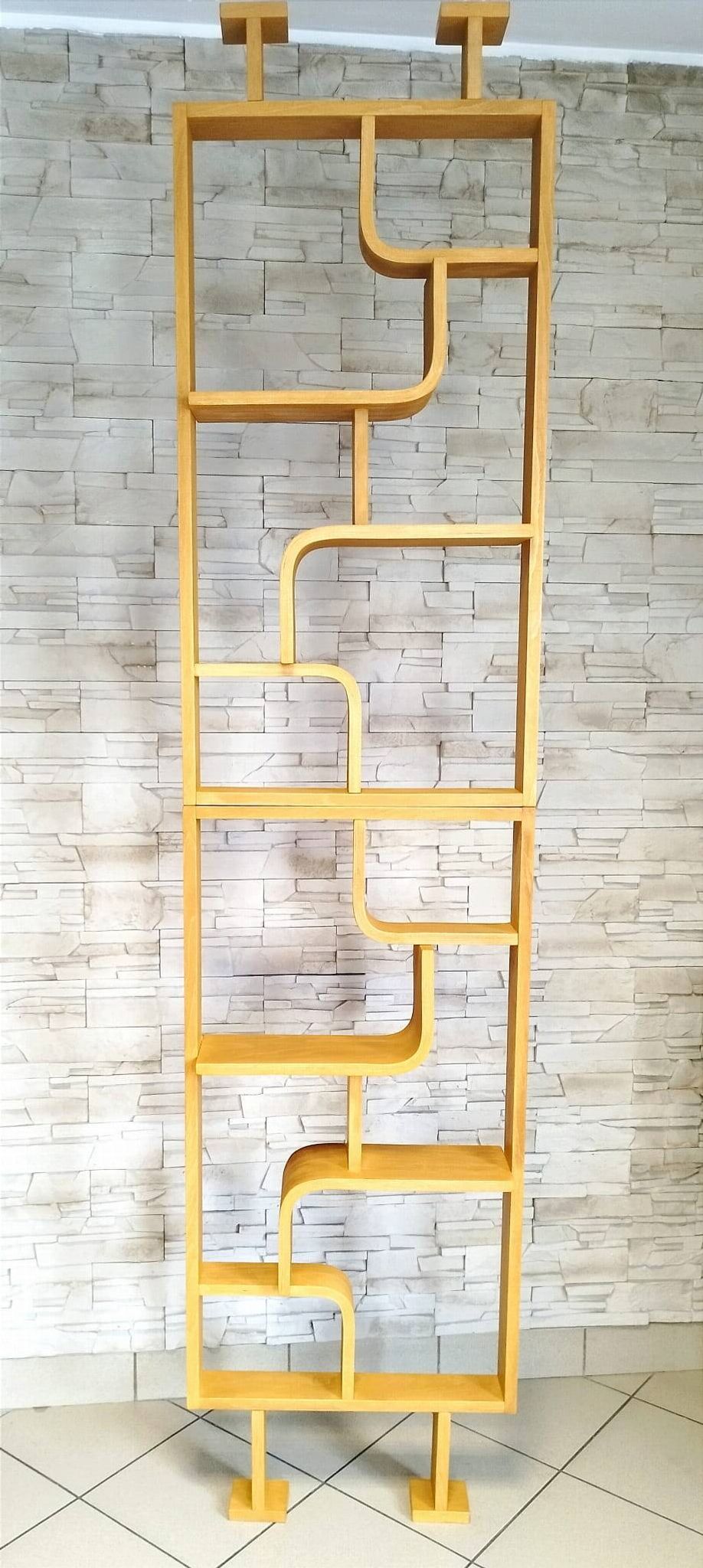 Bent plywood wall, bookcase, flowerbed, Volak by Holesov, 1960s Czechoslovakia