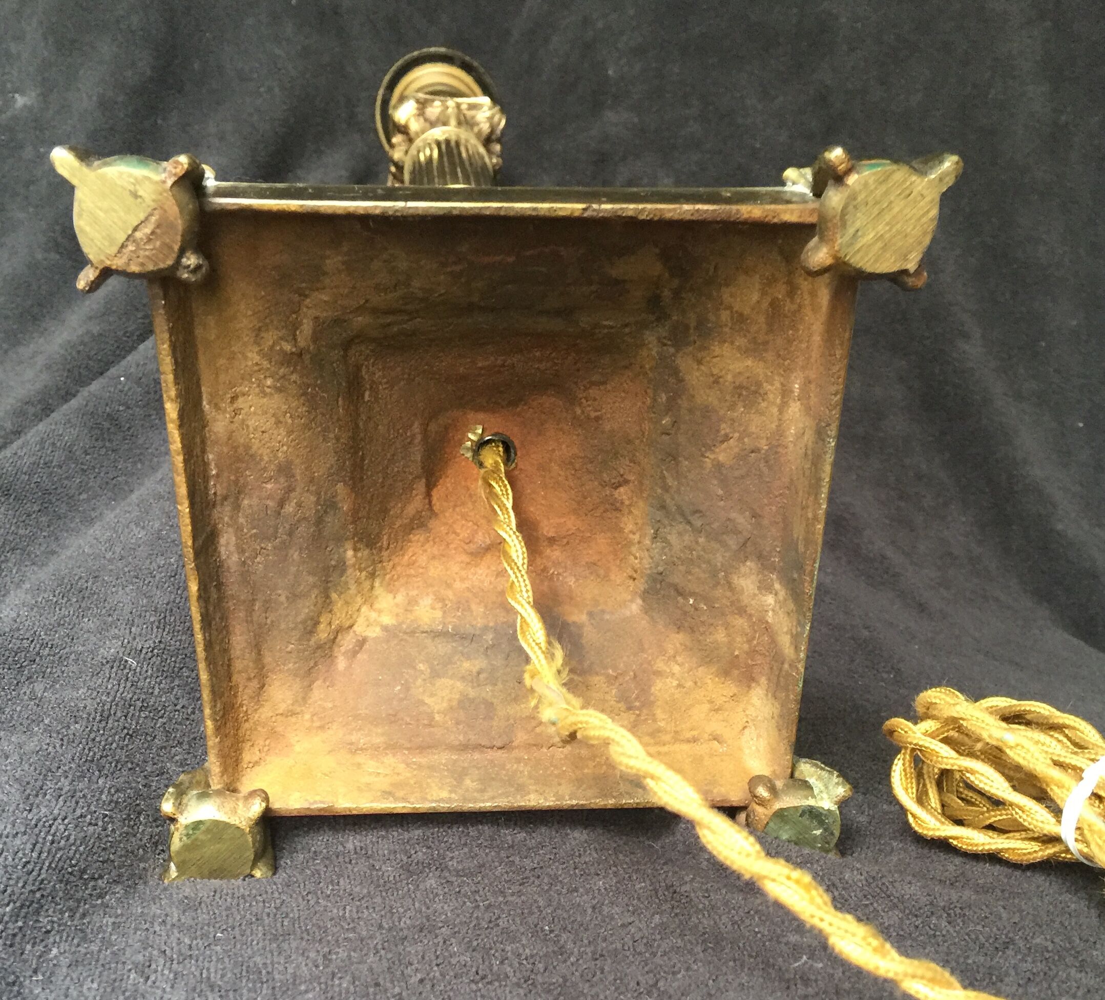 Bronze lamp foot fluted barrel with capitals