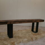 Wood and metal bench