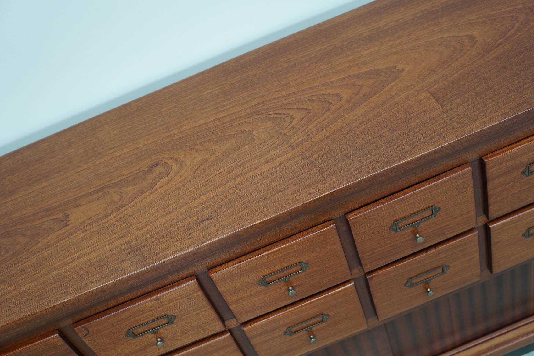 Vintage Mid-Century Dutch Hardwood Shop / Apothecary or Filing Cabinet