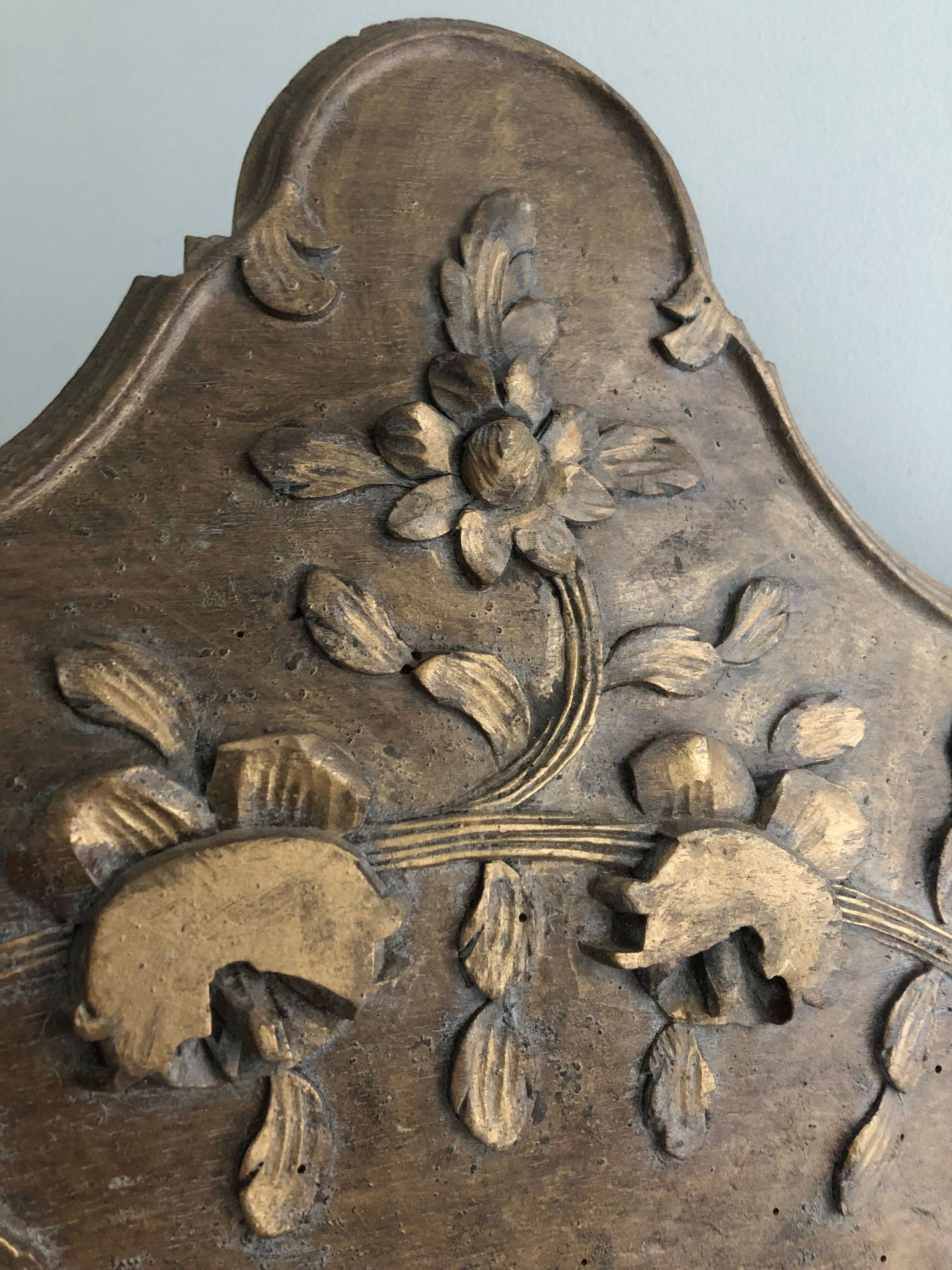 Decorative panel, pediment, gilding