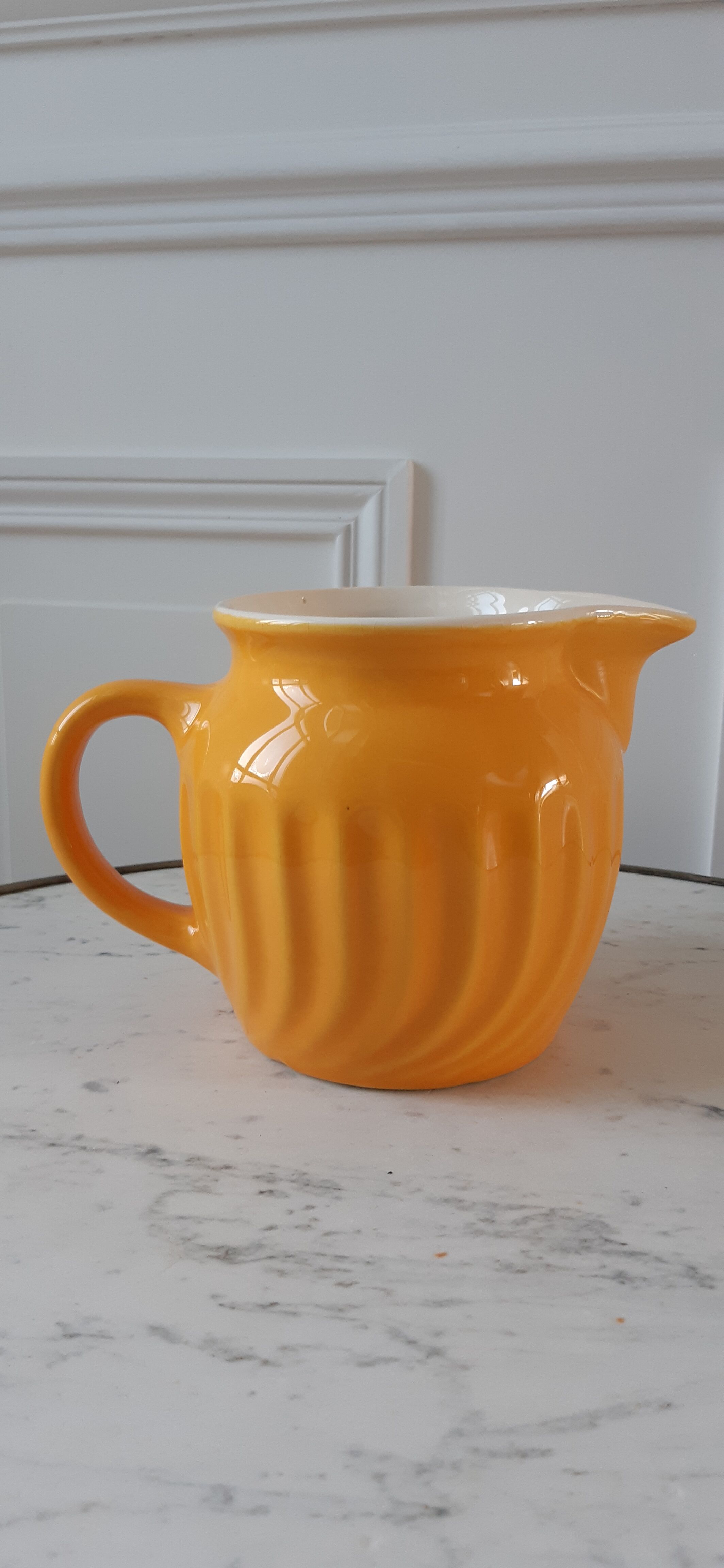 Yellow ceramic pitcher 70s