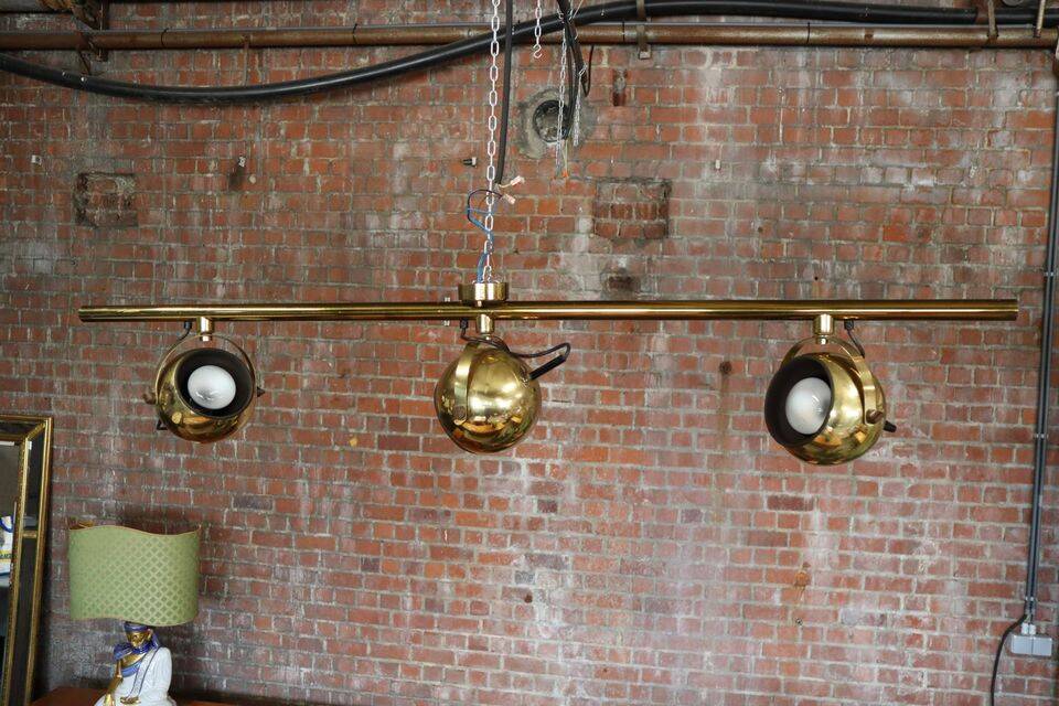 Set of vintage brass ceiling and wall lamps by Sische leuchten, Germany 1960's.