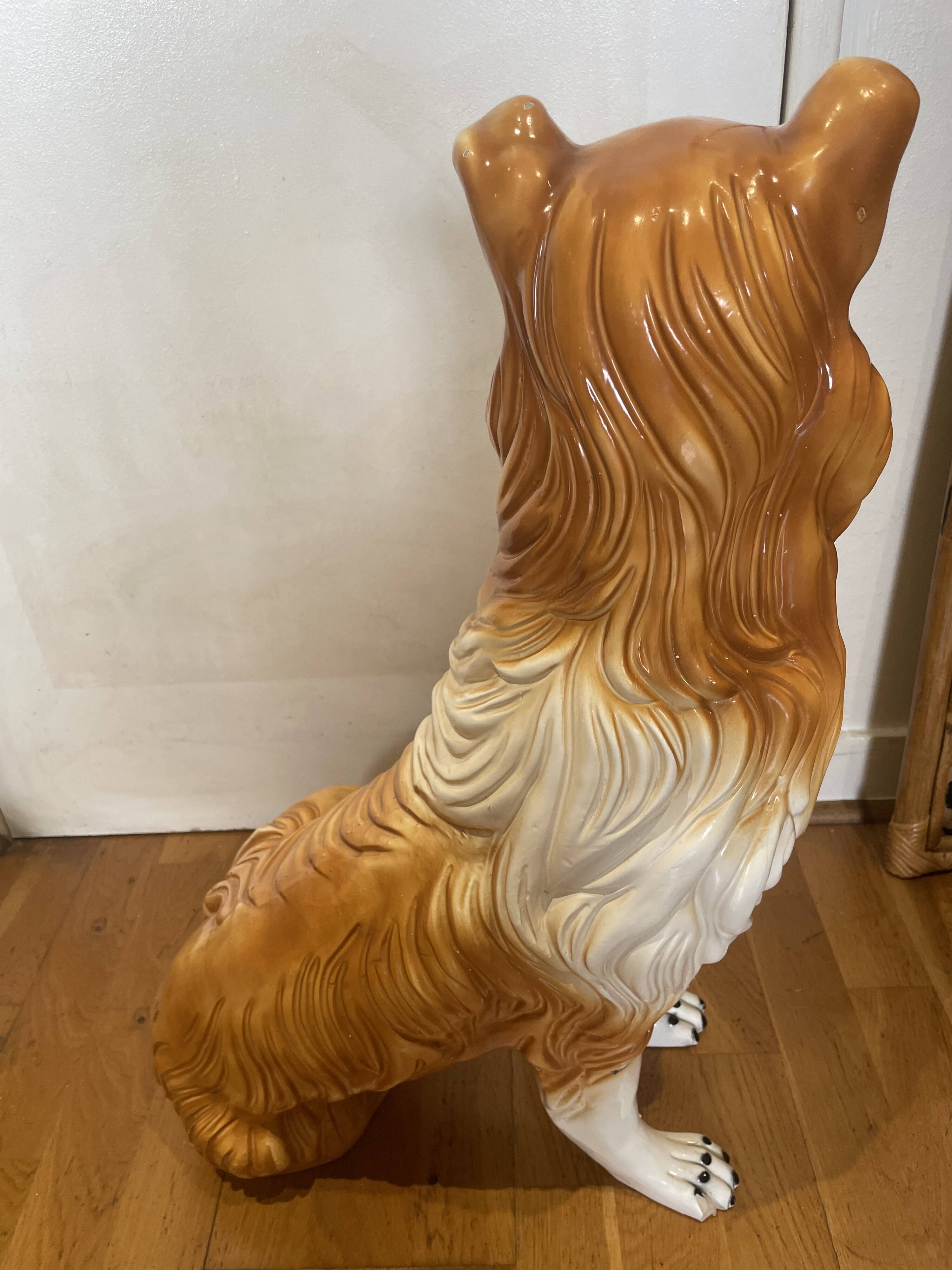 Collie dog sculpture
