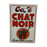Enamelled plate "black cat coffee"