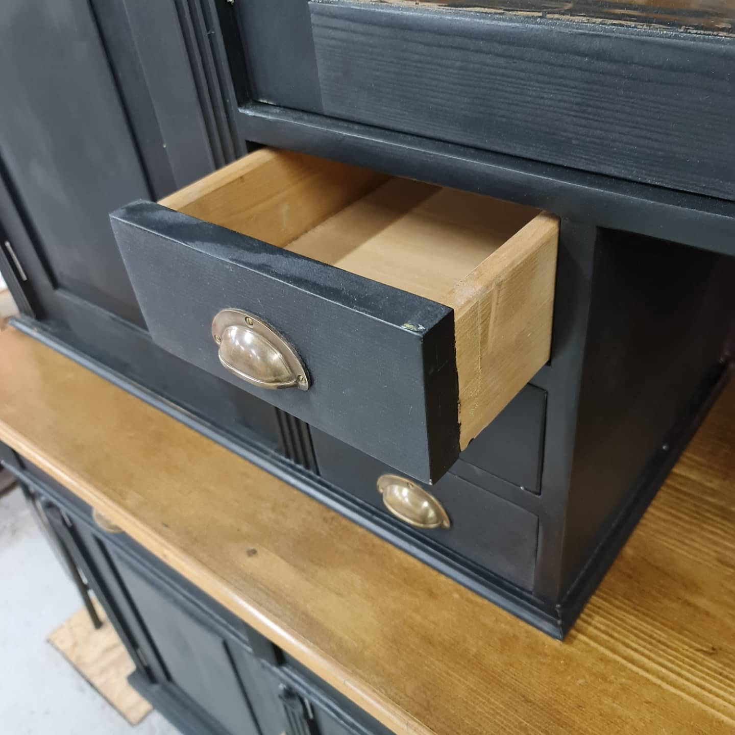 Large cabinet cabinet patina black buffet bookcase drawers