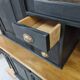 Large cabinet cabinet patina black buffet bookcase drawers