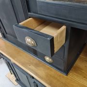Large cabinet cabinet patina black buffet bookcase drawers