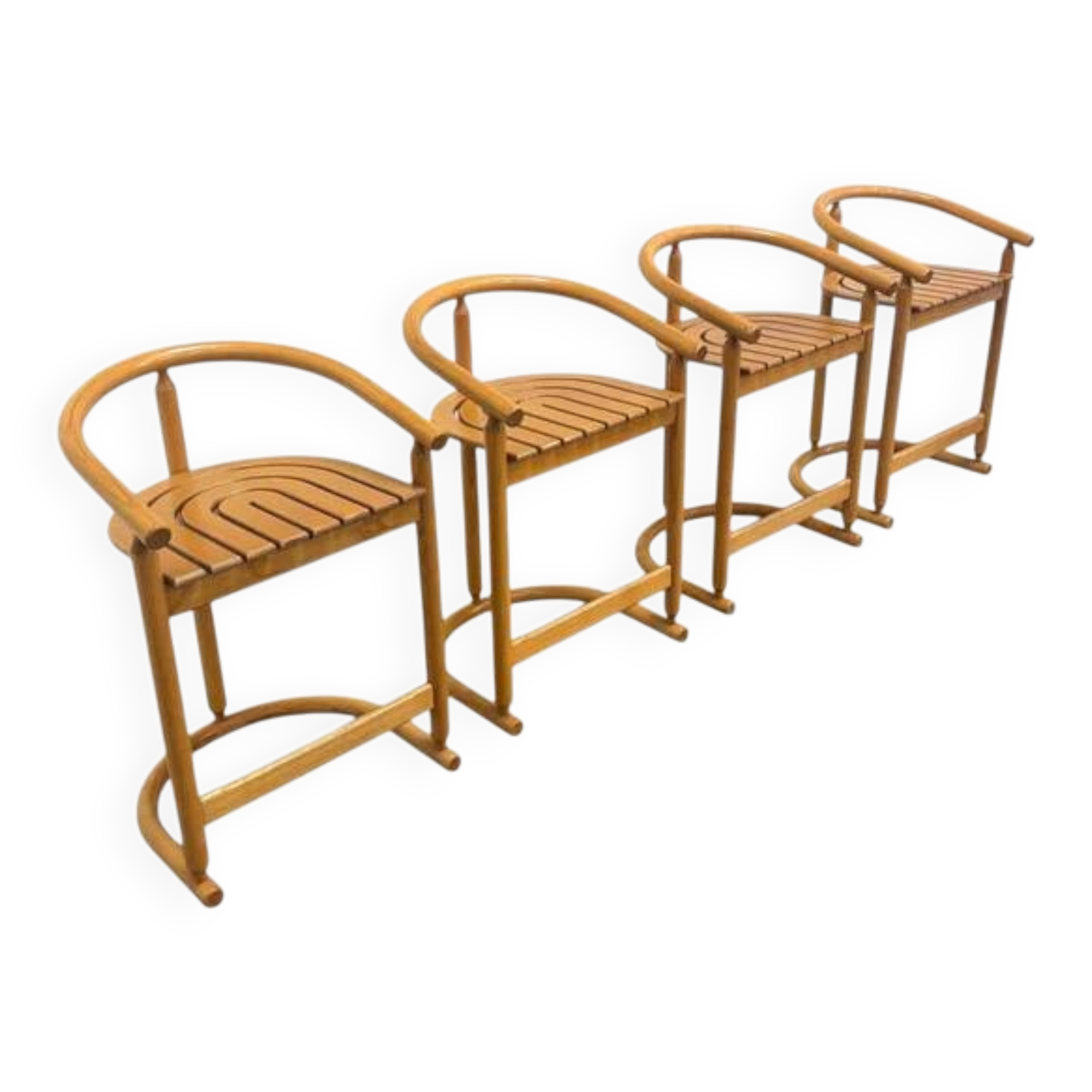 Ensemble de quatre tabourets de bar Allmilmö, années 1980