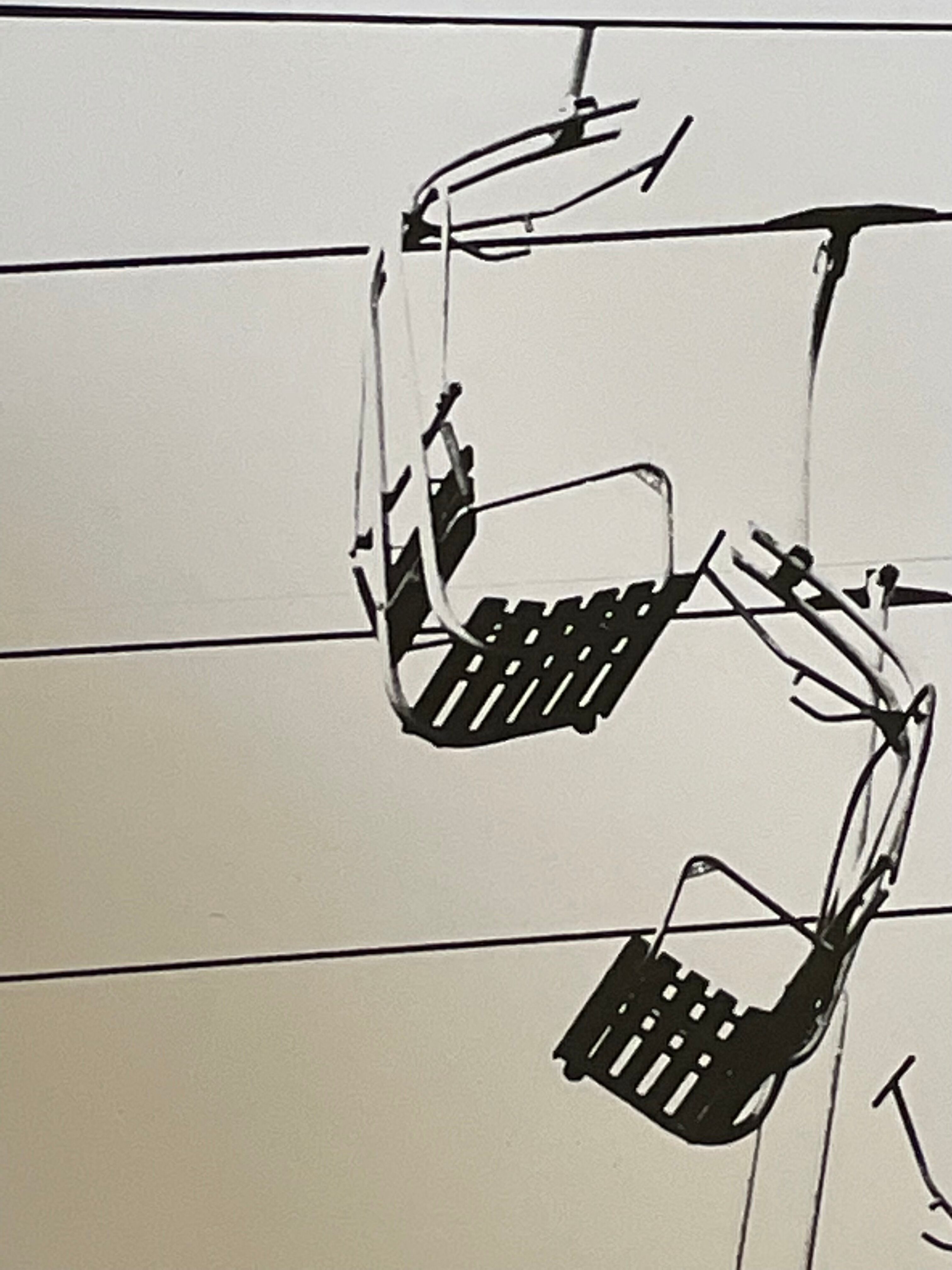 Photograph black and white silver print circa 1970 chairlift