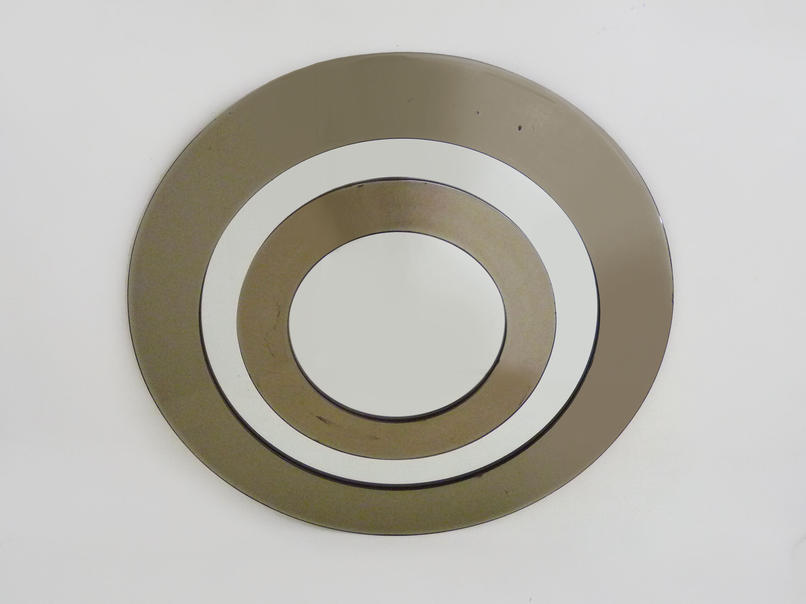 Beveled mirror round smoked glass with 2 shades, Italy