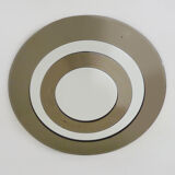 Beveled mirror round smoked glass with 2 shades, Italy