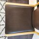 Vintage wooden chair with skai leather seat, 1990