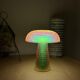 Mosaic yellow and green mushroom lamp – luminous effect