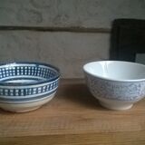 Duo of mismatched old bowls