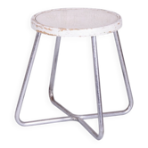 Tabouret Bauhaus en hêtre, chrome et acier de Mücke-Melder, République tchèque, années 1930.