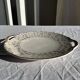 Vintage pie dish with 2 golden handles, abstract patterns, D28.