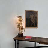 Brass palm tree table lamp with 4 trunks