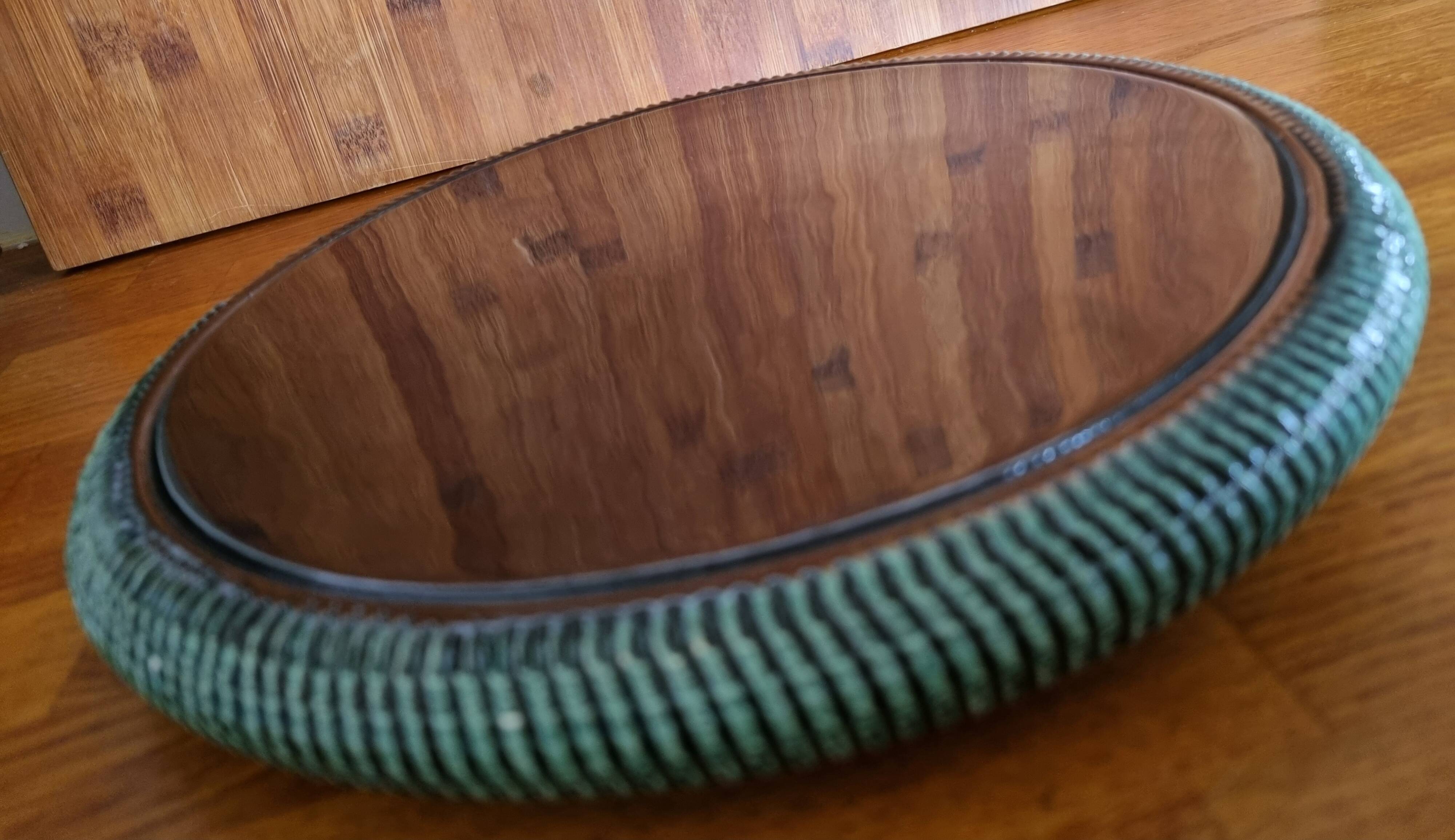 Dessous de plat vintage en céramique noire et verte