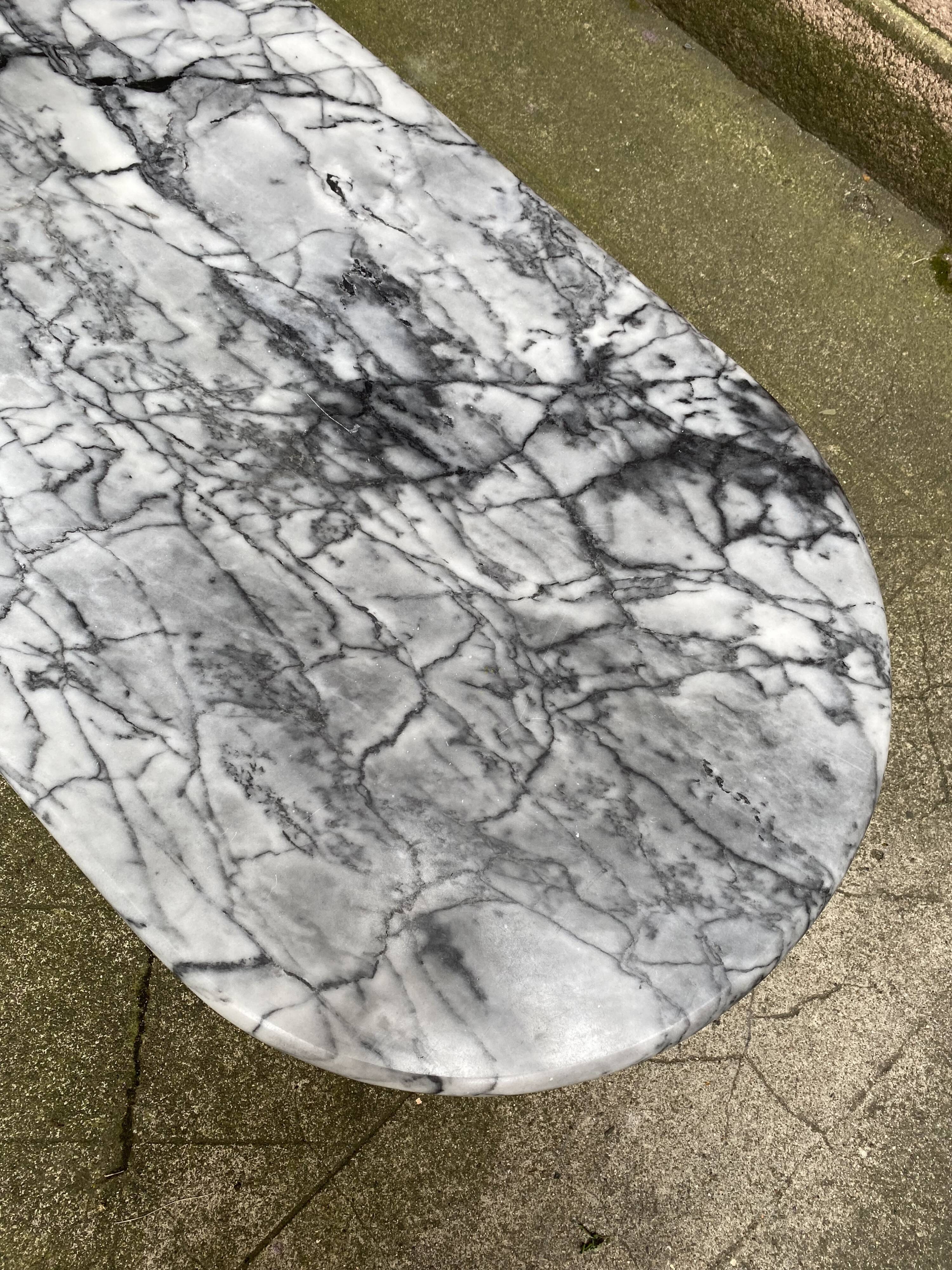 Oval marble coffee table