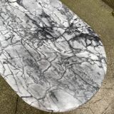Oval marble coffee table
