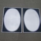 Pair of eglomised glass mirrors
