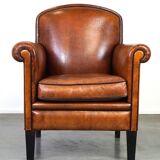 Vintage sheep leather armchair/design armchair with a beautiful look