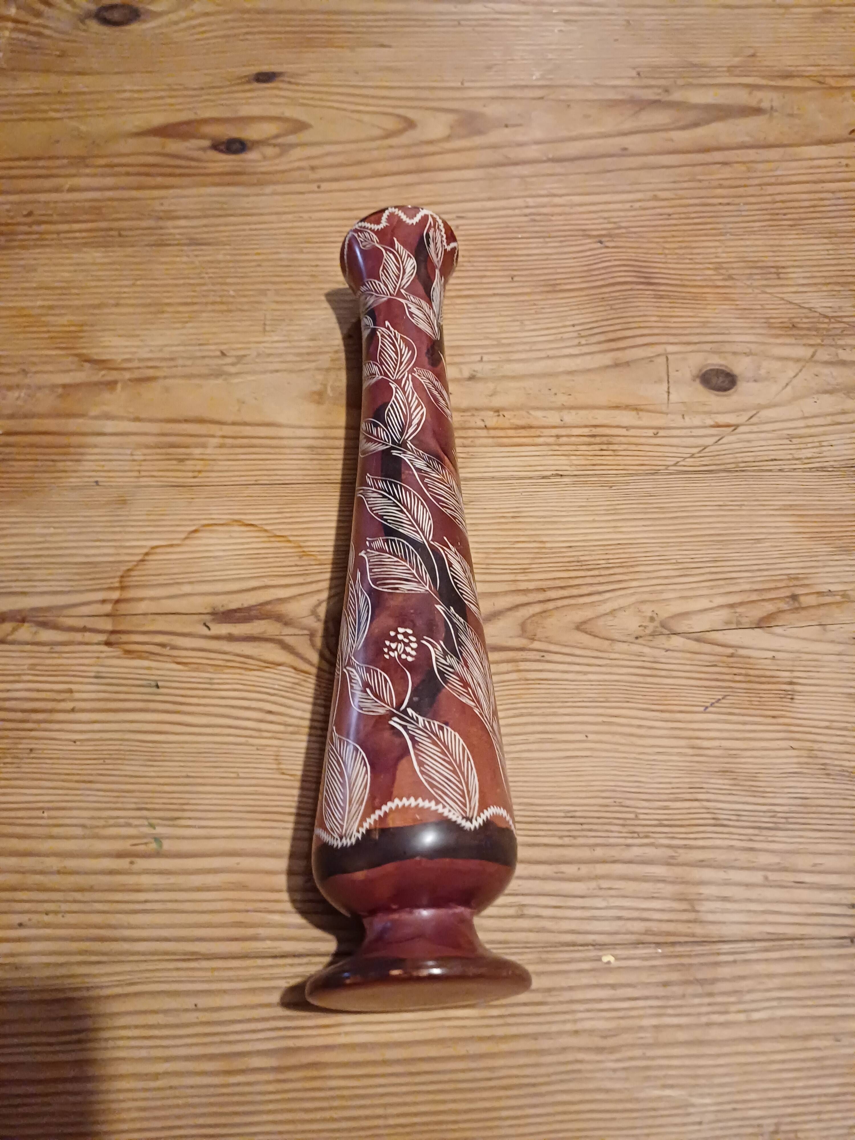 Engraved Stone Soliflore Vase