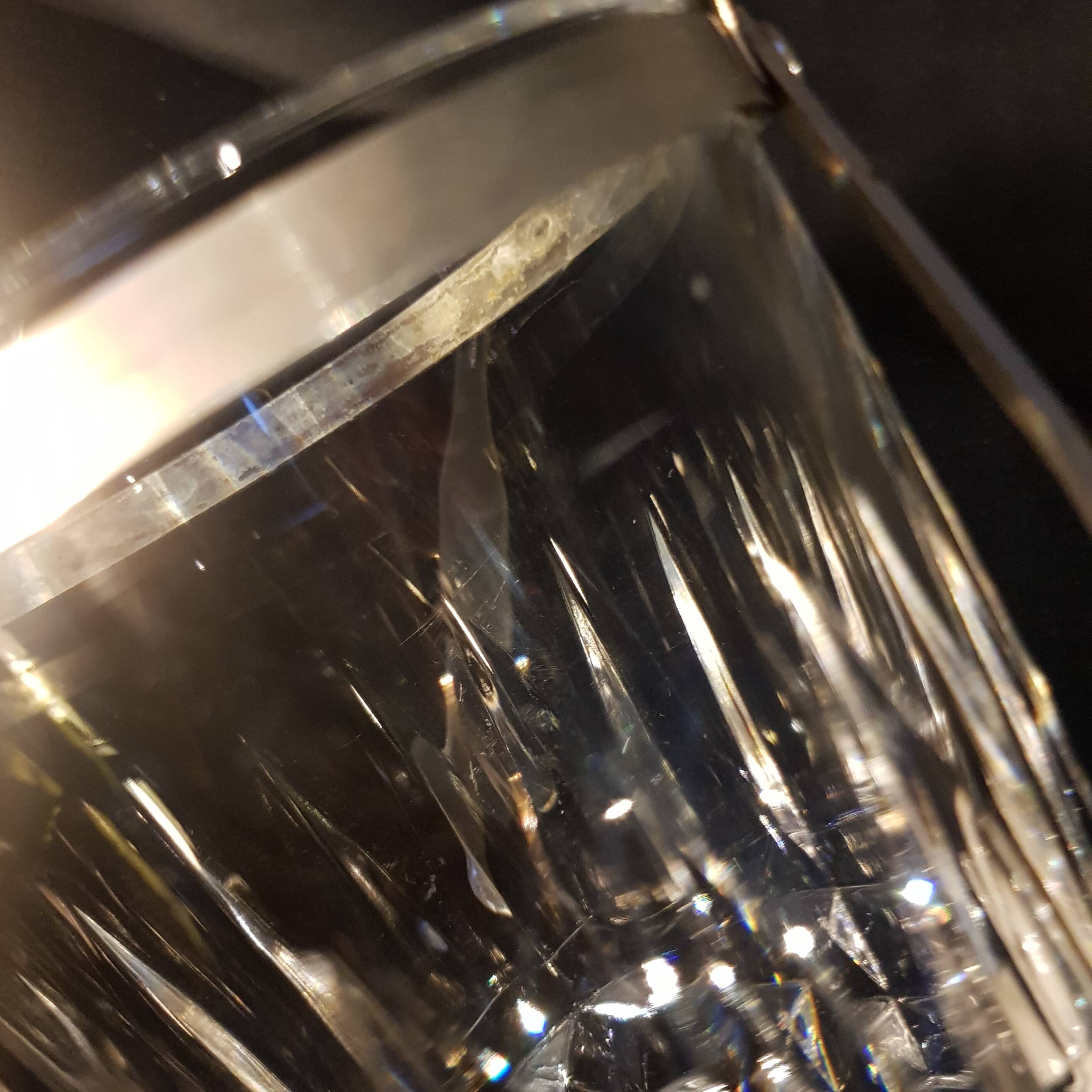 Crystal ice bucket and stainless steel spoon