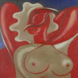 Tableau "Nude Cubist" HST signed Gleyse