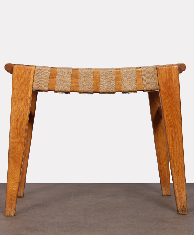 Tabouret en bois, fabrication tchèque, 1950