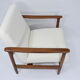 Fauteuil vintage original restauré poil de bras, designer E. Homma, années 1960, blanc bouclé